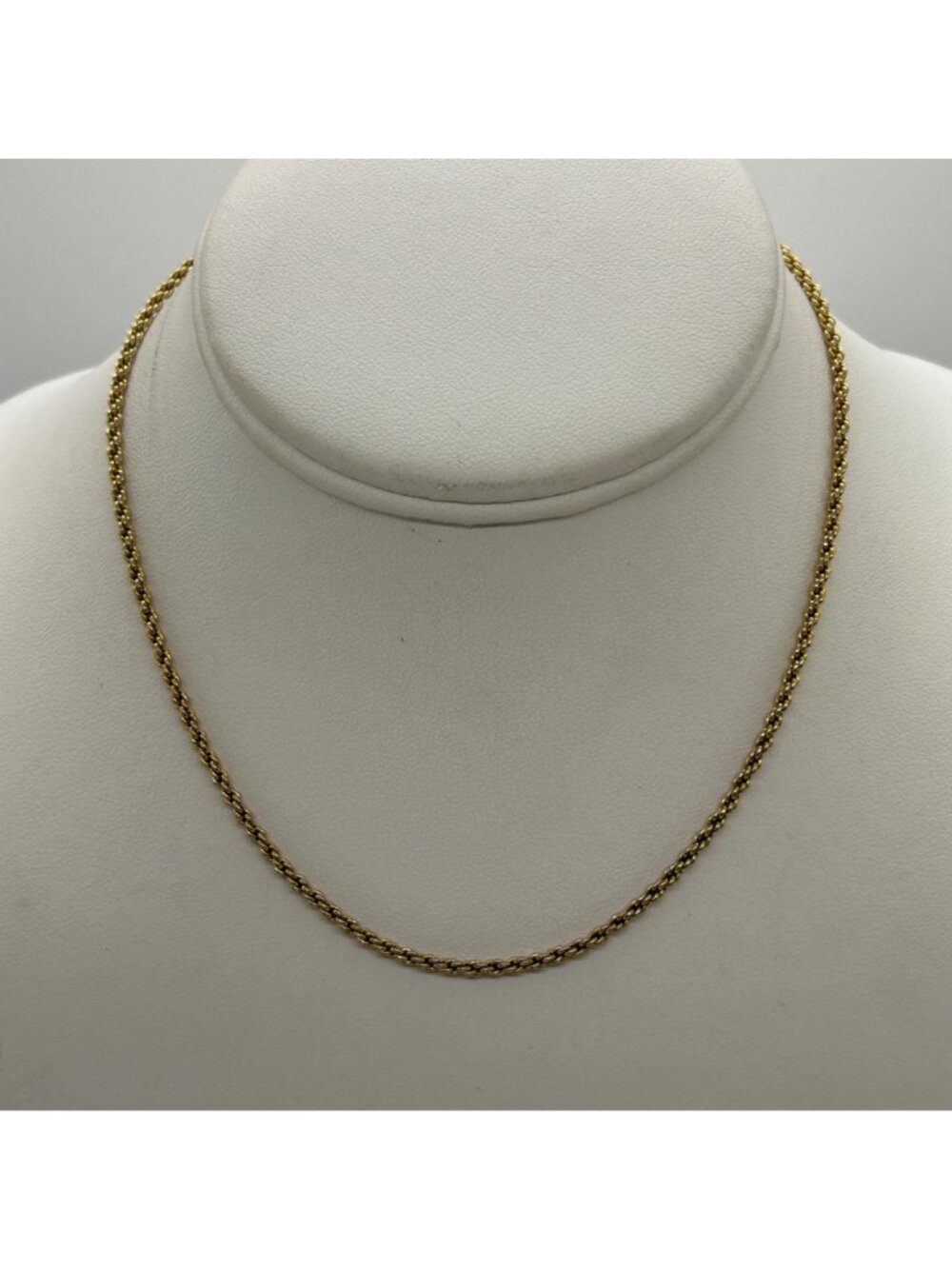 Vintage Napier Gold Tone Rope Chain Necklace 15" Signed Choker Twisted Retro - Picture 9 of 12